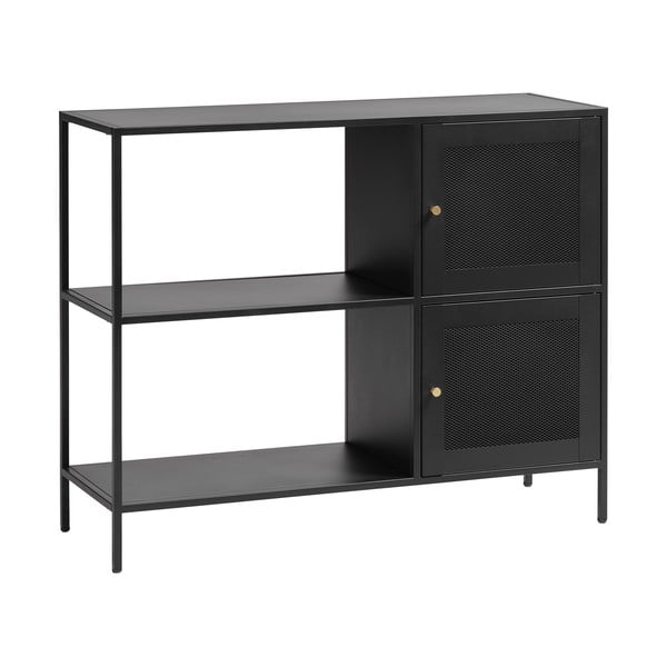 Bibliotecă neagră din metal 100x81 cm Malibu – Unique Furniture-image-3
