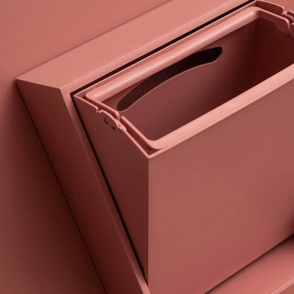 Coș de gunoi roz prăfuit pentru reciclare/de montat pe perete din plastic reciclat Recycling Box – ReCollector-image-4