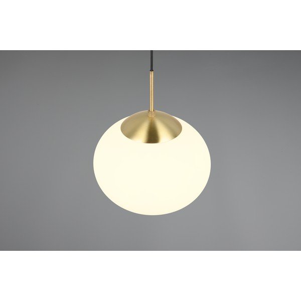 Lustră albă/aurie cu abajur din sticlă ø 30 cm Fomento – Trio-image-2