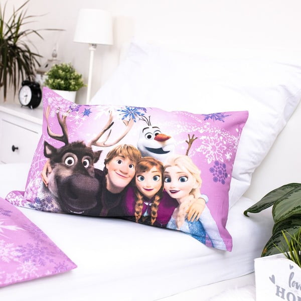 Lenjerie de pat pentru copii din bumbac pentru pătuț 100x135 cm Frozen "Purple" – Jerry Fabrics-image-4