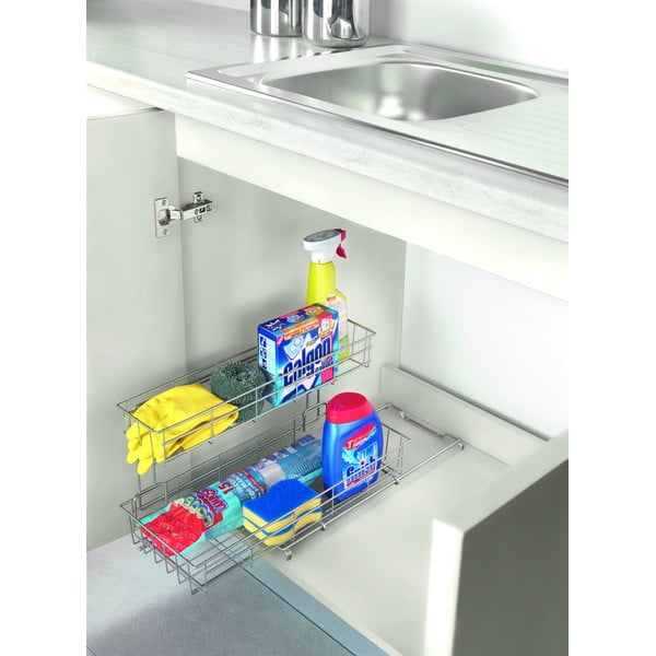 Suport cu două polițe pentru dulapul de bucătărie Metaltex Limpio-image-1
