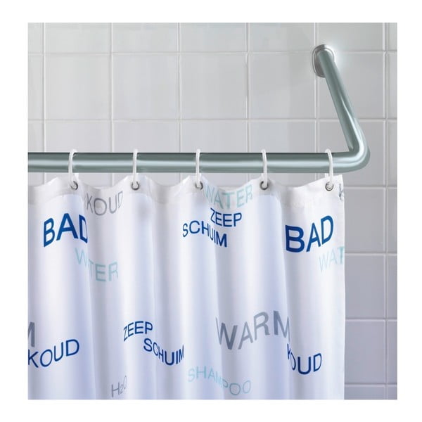 Suport universal argintiu pe colț pentru perdea duș Wenko, ø 2 cm-image-1