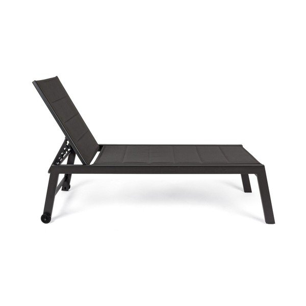 Șezlong de grădină gri antracit din metal Hilde   – Bizzotto-image-1