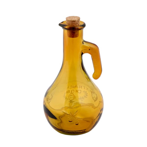 Olivieră din sticlă  reciclată galbenă, 500 ml Olive - Ego Dekor