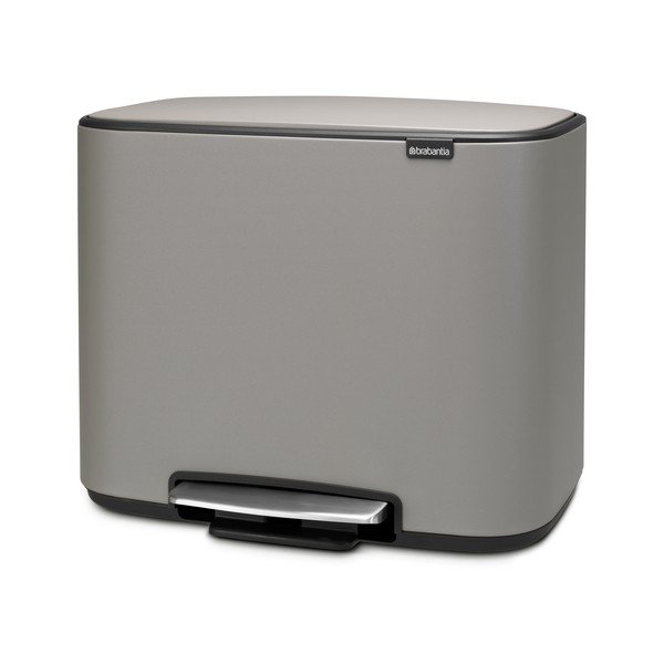 Coș de gunoi gri deschis de reciclat/cu pedală din oțel 34 l Bo – Brabantia-image-4