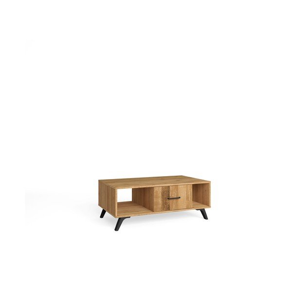 Măsuță de cafea în culoare naturală cu aspect de lemn de stejar 60x100 cm Nordic – Marckeric-image-3