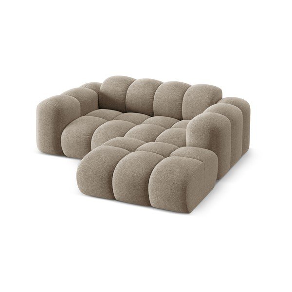 Colțar maro deschis cu tapițerie din chenille (cu colț pe partea dreaptă/cu șezlong) Treno – Cosmopolitan Design-image-2