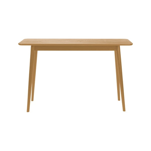 Masă consolă în culoare naturală cu blat cu aspect de lemn de stejar 40x120 cm Fabio – White Label