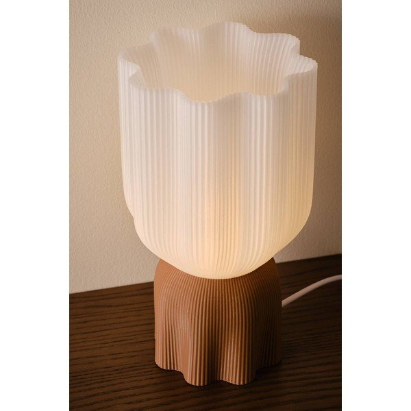 Veioză albă/maro din plastic (înălțime 27 cm) Camier – Jotex-image-3