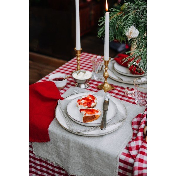 Prosop de vase din in 45x65 cm Red Gingham – Linen Tales-image-3