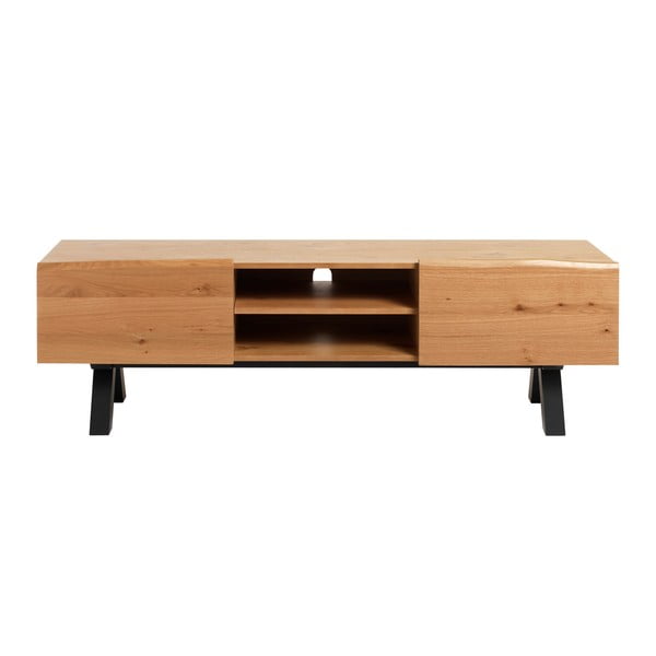 Comodă TV din lemn de stejar alb Unique Furniture Oliveto