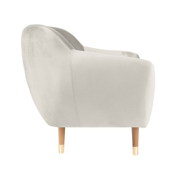 Fotoliu cu tapițerie din catifea Mazzini Sofas Benito, crem-image-3