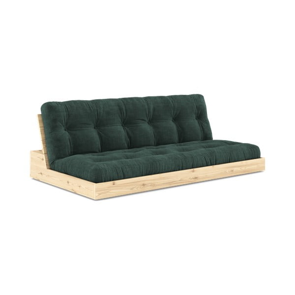 Canapea verde-închis extensibilă cu tapițerie din catifea reiată  196 cm Base – Karup Design