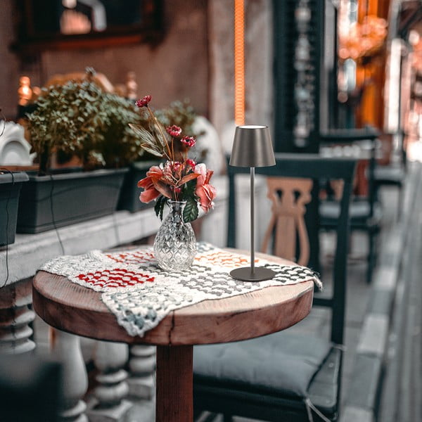 Veioză neagră LED cu abajur din metal (înălțime 36,5 cm) Viletto – Fischer & Honsel-image-1