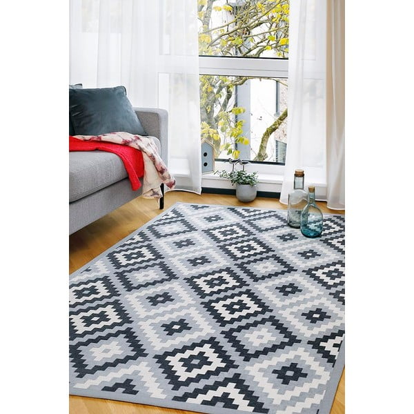 Covor cu 2 fețe Narma Saka, 100 x 160 cm, gri-image-3