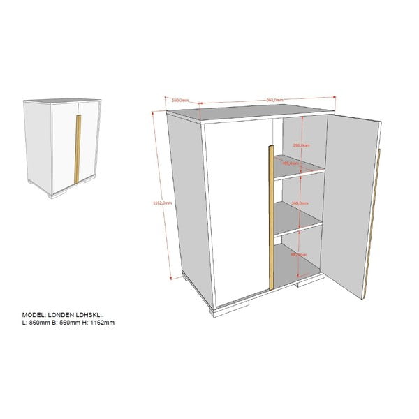 Dulap de copii pentru pat supraetajat Vipack London, alb-image-4