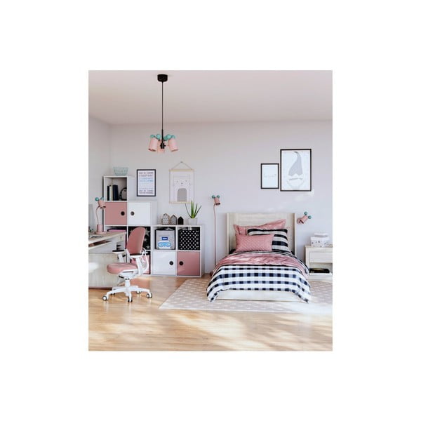 Lustră pentru copii albastru-deschis/roz cu abajur din metal ø 30 cm Mouse II – GTV-image-1