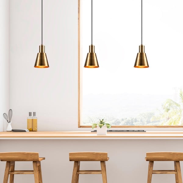 Lustră neagră/aurie ø 14 cm Kem – Opviq lights-image-1