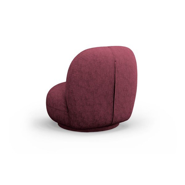 Fotoliu burgundy pivotant cu tapițerie din chenille Chuck – Micadoni -image-3