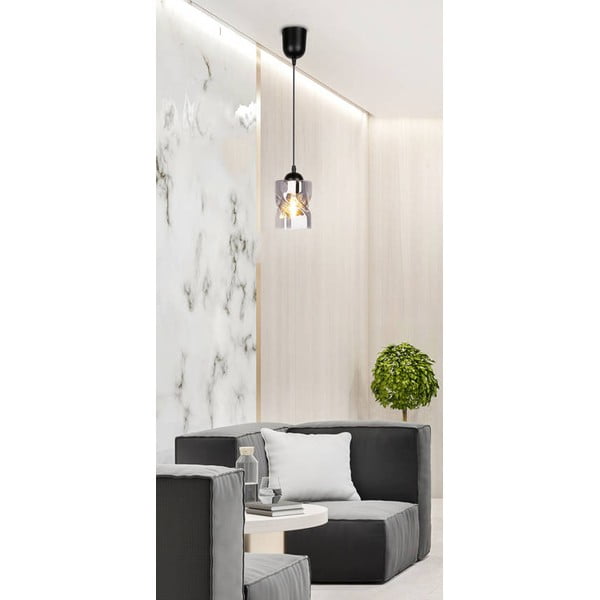 Lustră neagră cu abajur din sticlă ø 10 cm Felis – Candellux Lighting-image-4