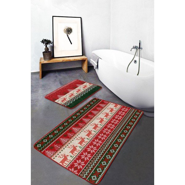 Covorașe de baie 2 buc. din catifea 60x100 cm Merry Christmas – Mila Home-image-2