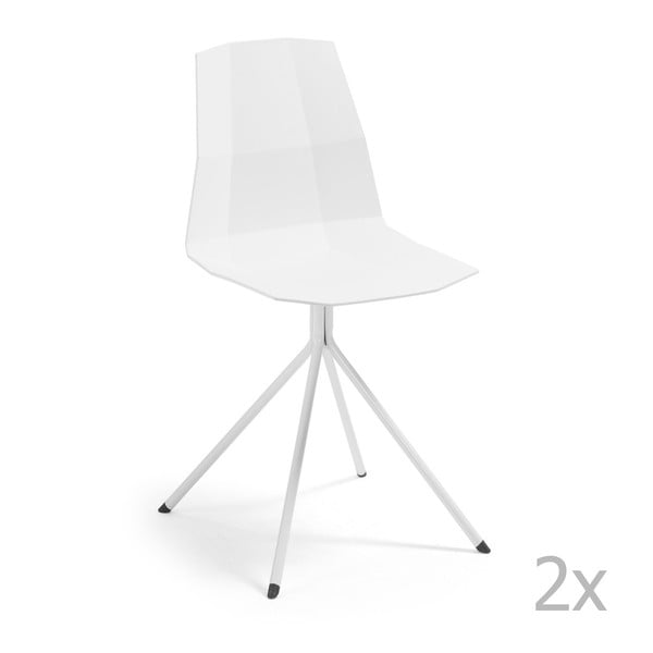 Set 2 scaune La Forma Pixel, alb
