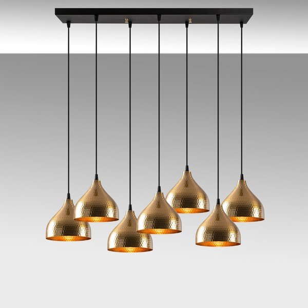 Lustră neagră/aurie cu abajur din metal Tattoo – Opviq lights-image-4
