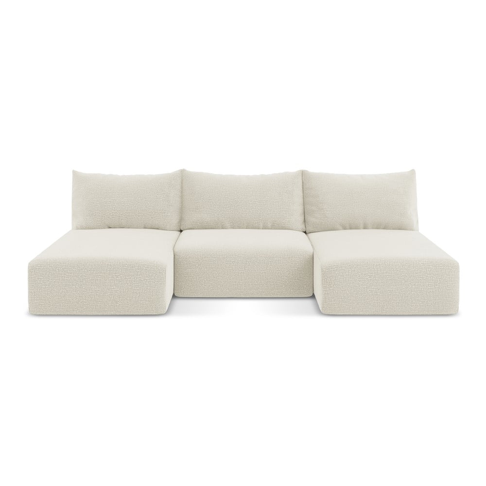 Colțar crem extensibil/cu spațiu de depozitare Kalena – Makamii