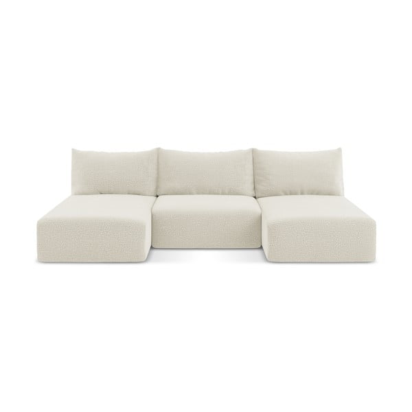 Colțar crem extensibil/cu spațiu de depozitare Kalena – Makamii