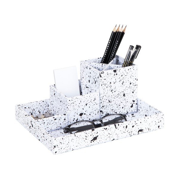 Organizator de birou cu 4 piese Bigso Box of Sweden Lena, alb-negru-image-2