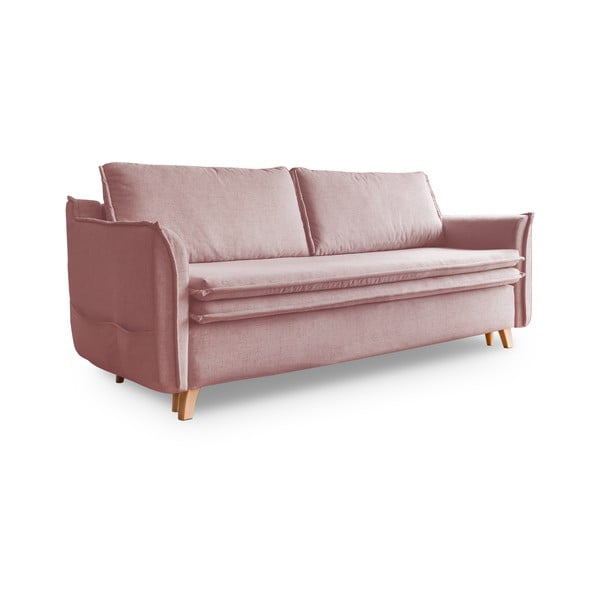 Canapea roz-deschis extensibilă 225 cm Charming Charlie – Miuform