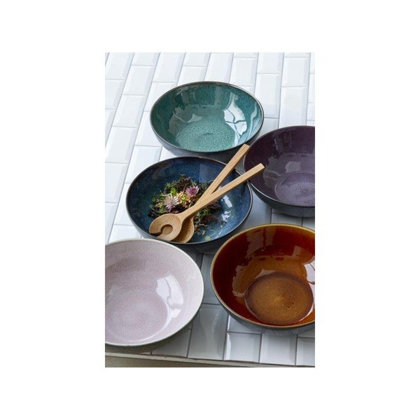 Bol din ceramică și glazură interioară mov Bitz Mensa, diametru 30 cm, negru-image-1