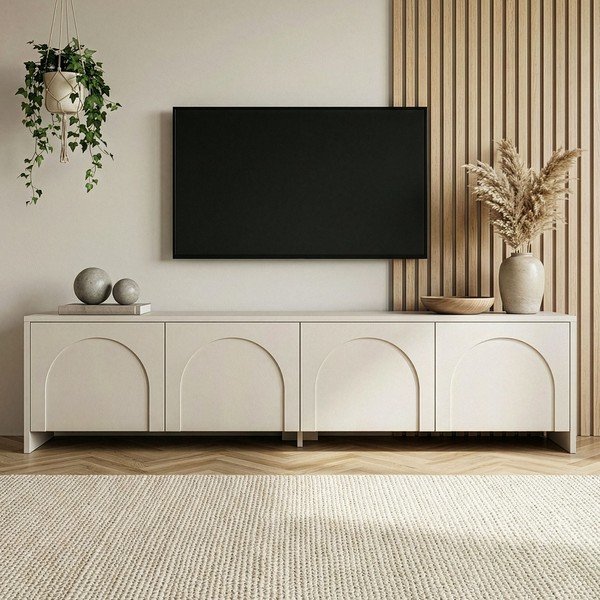 Comodă TV crem 180x45x32 cm Aurelia – Kalune Design-image-2