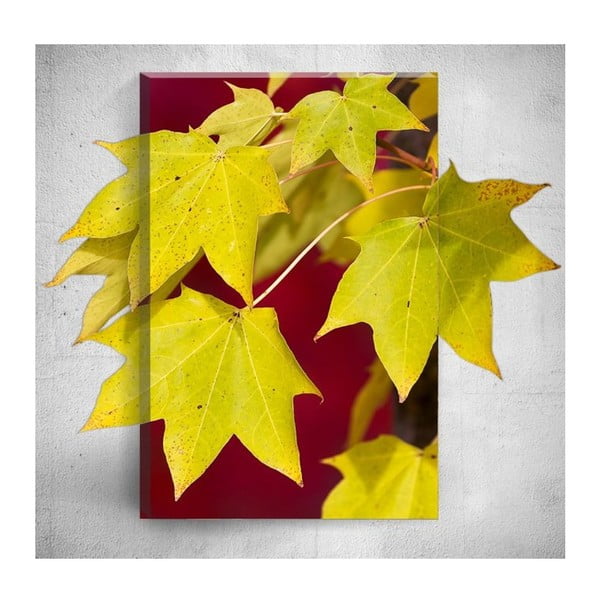 Tablou de perete 3D Mosticx Yellow Autumn Leafes, 40 x 60 cm
