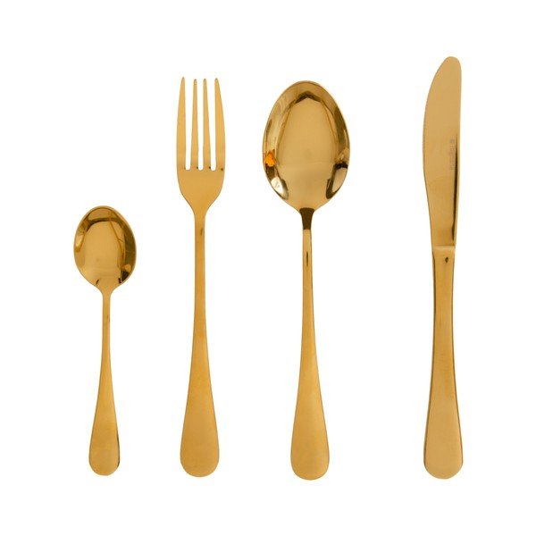 Tacâmuri auriu din oțel inoxidabil 24 buc. – Ixia