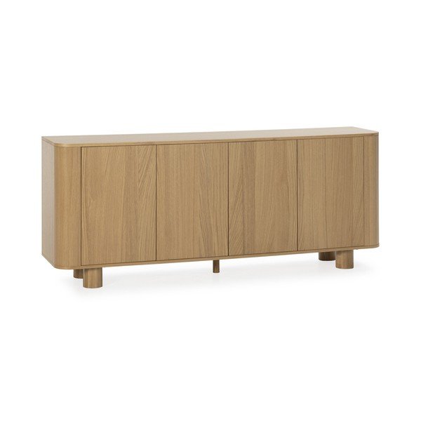 Comodă în culoare naturală cu aspect de lemn de stejar 180x75x40 cm Padoc – MOME