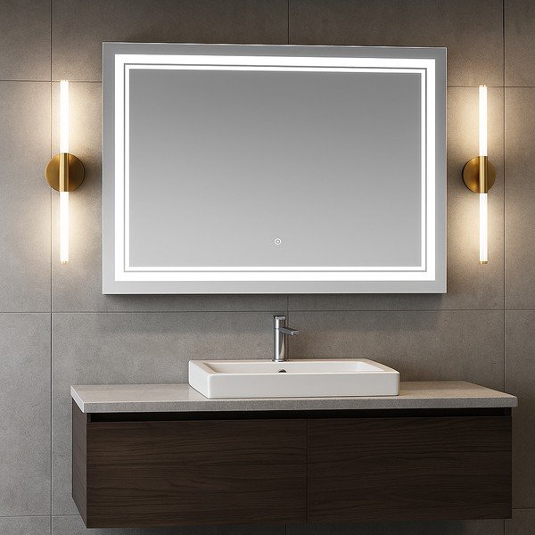 Oglindă de perete cu led 90x70 cm Zenith – Bonami Essentials-image-2