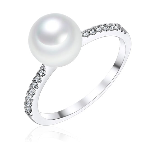 Inel cu perlă Pearls Of London South White, 1,3 cm