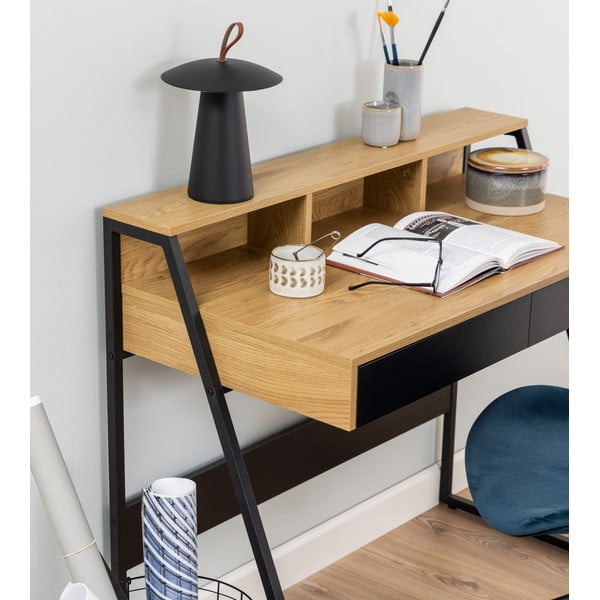 Birou cu blat în decor de stejar Actona Reece, 100 x 50 cm-image-1