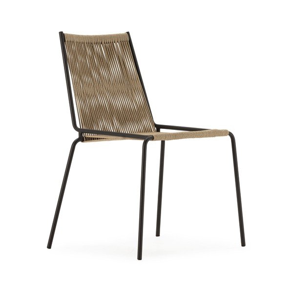 Scaune de dining bej stivuibile 2 buc. din metal Emily – Marckeric