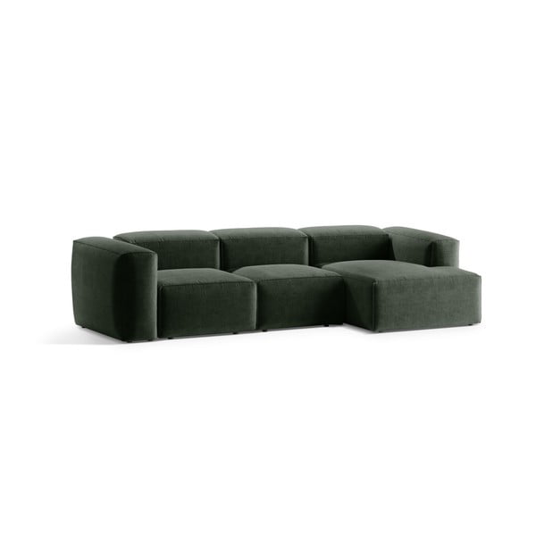 Colțar verde (cu colț pe partea dreaptă/cu șezlong) Bergamo – Cosmopolitan Design-image-2
