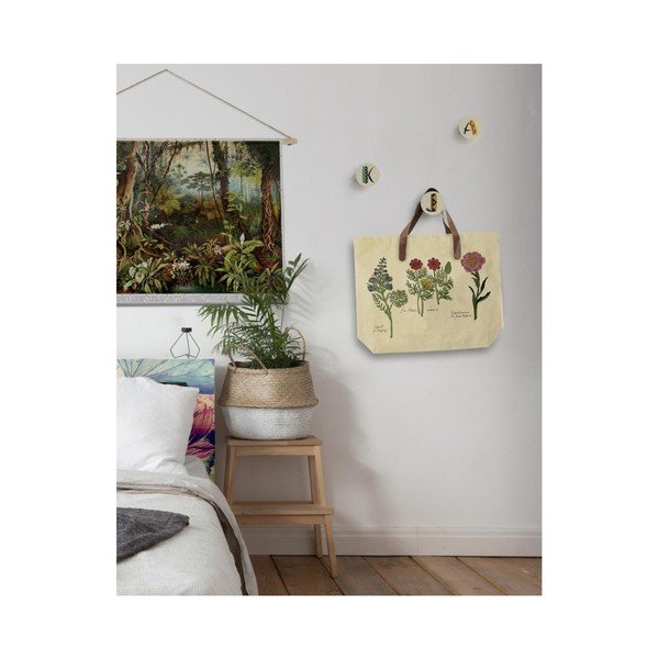 Geantă din pânză cu mâner din imitație de piele Surdic Flowers-image-2