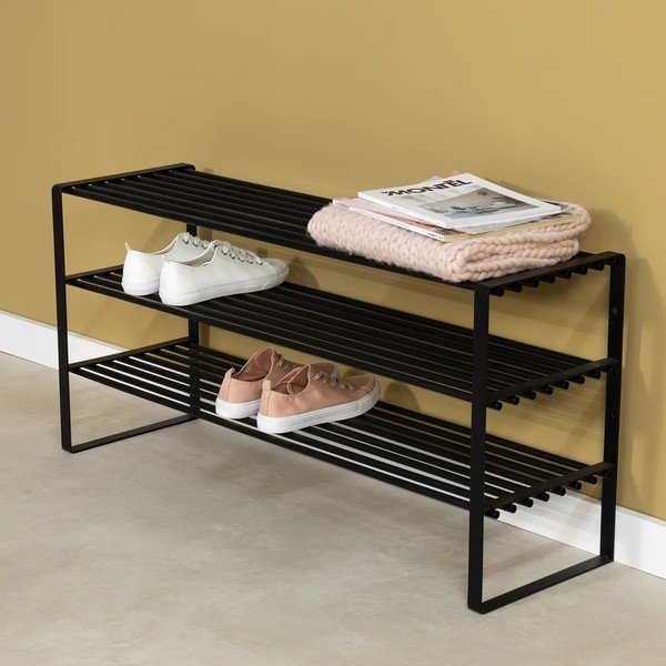 Pantofar negru din metal 100x48,5x29 cm Rex – Spinder Design-image-1