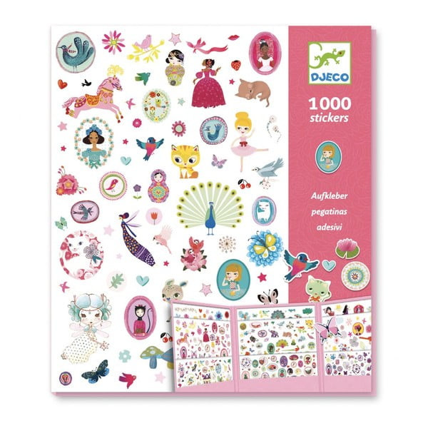 Set 1000 stickere pentru fete Djeco