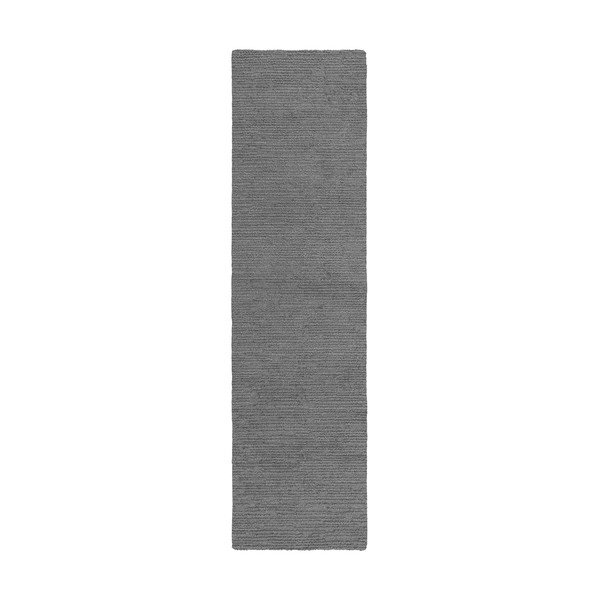 Covor tip traversă gri țesut manual din lână 80x230 cm Harris Boucle – Flair Rugs