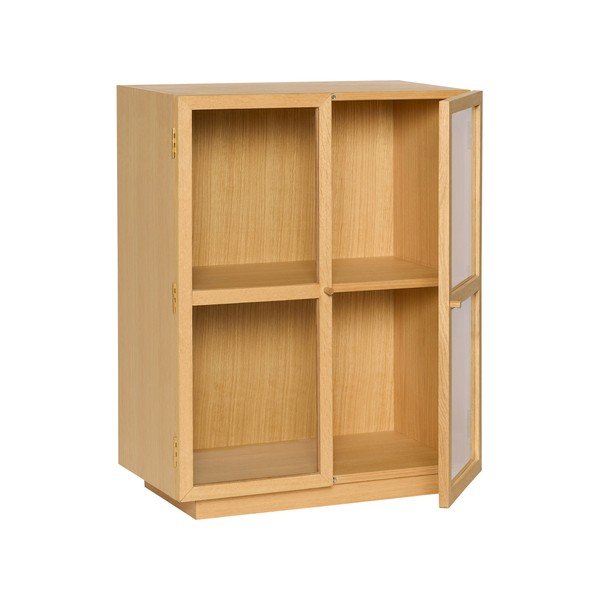 Vitrină în culoare naturală cu aspect de lemn de stejar suspendată 70x90x39 cm Mae – Hübsch-image-4
