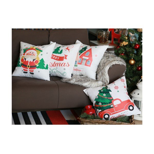 Față de pernă cu model de Crăciun Mike & Co. NEW YORK Honey Christmas Car and Tree, 45 x 45 cm-image-1