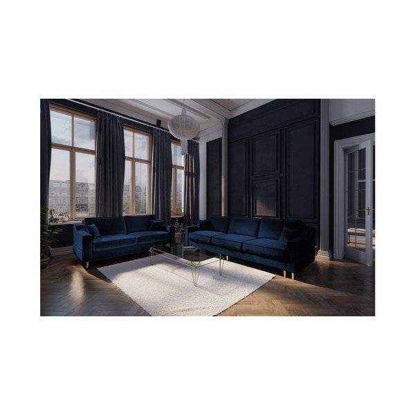 Canapea cu 2 locuri Mazzini Sofas Marigold, albastru închis-image-2
