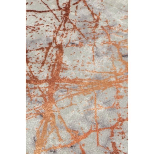 Covoraș de baie Chilai Marble, 60 x 40 cm, alb - portocaliu, motive marmură-image-3