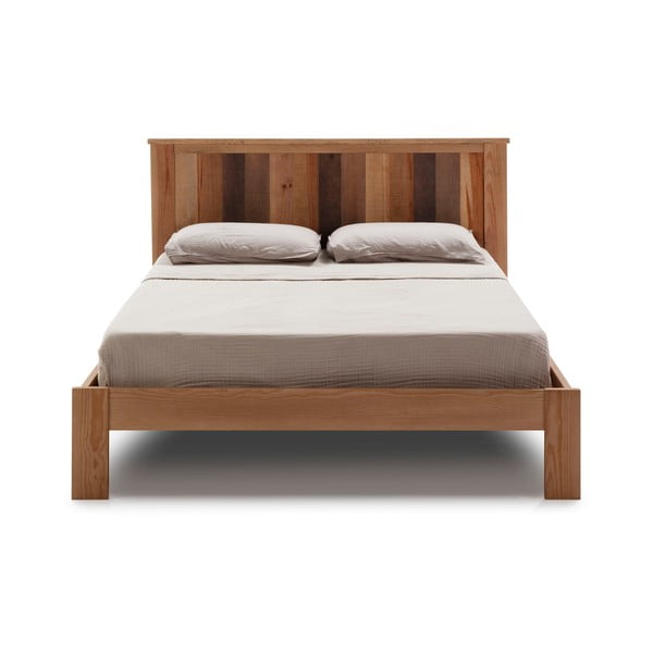 Pat matrimonial natural cu somieră 140x190 cm Maude – Marckeric-image-4